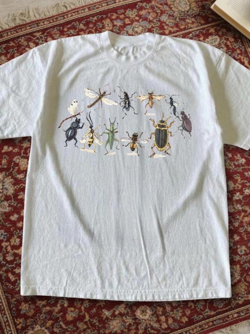 White T-Shirt with Insect Illustration - Picture 2 of 2